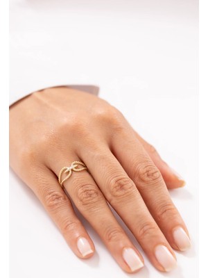 Minimal Taşlı Fiyonk 14 Ayar Altın Yüzük