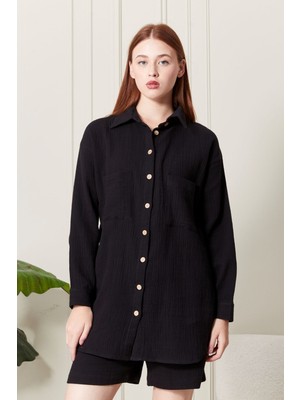 %100 Pamuk Kumaş Kadın Gömlek