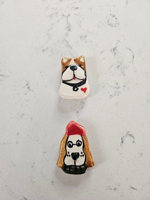 El Yapımı Seramik Magnet, Köpekli Seramik Magnet, Hediyelik Buzdolabı Magneti