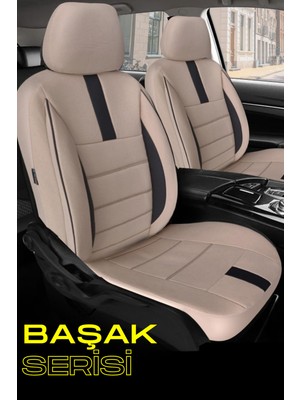 Honda City 2002–2022 Bej Başak Serisi Tay Tüyü Koltuk Kılıfı Seti (Ön–arka, Başlıklı, Yan Airbag Uyumlu)