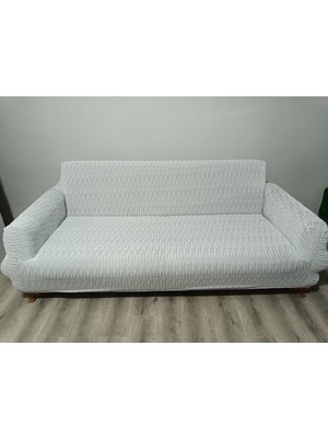 ejmel jakar koltuk örtüsü çekyat kılıfı kanepe örtüsü 3lü esnek lastikli çizgili desen