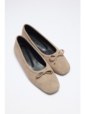 Lutvelizade Babet 2531 - Fiyonklu Vizon Süet Kadın Babet