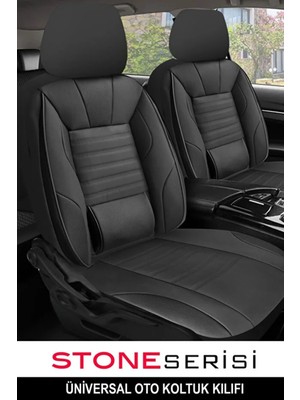 Honda Civic Sedan 1.6 125 Elegance Eco Ov (Y) 2014 Uyumlu  Taş Serisi Deri Siyah Oto Kılıfı Tam Set