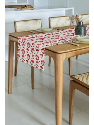 3D Mantar Dijital Baskılı Lazer Kesim Runner - 48X135CM