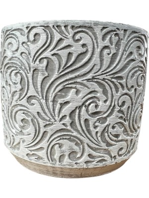 Bitki Tasarımı Ev Dekorasyon Gri Çiçek Desen Beton Saksı Çiçeklik Saksılık