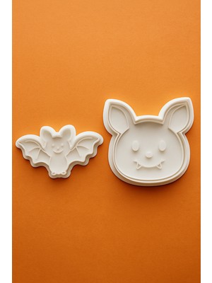 Halloween Kurabiye Kalıbı Seti 2li – Yarasa ve Vampir Yüzlü Kurabiye Hamur Şekillendirme Kalıbı