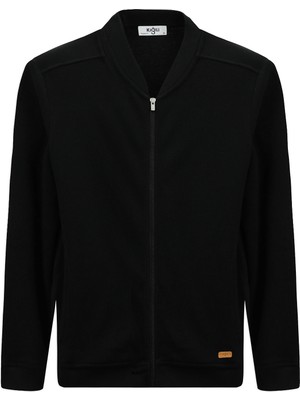 Kiğılı Fermuarlı Desenli Pamuk Bomber Sweatshirt