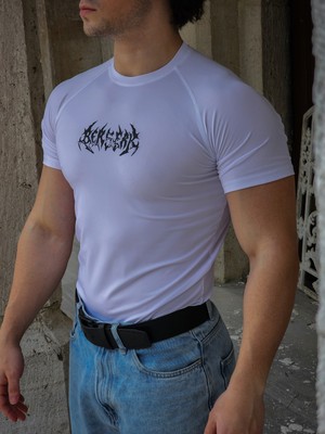 Liber Berserk - Compression Nefes Alan Ultra Esnek Yapı Fitness T-Shirt (Beyaz)