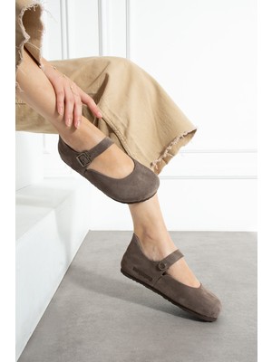 Ottawa Hakiki Deri Mantar Taban Ortopedik Kadın Babet