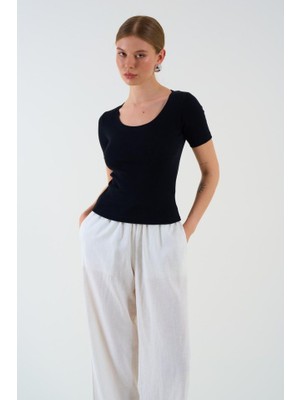 Kısa Kollu T-Shirt - Siyah