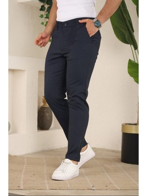 Erkek Casual Slim Fit Cord Desenli Kumaş Pantolon