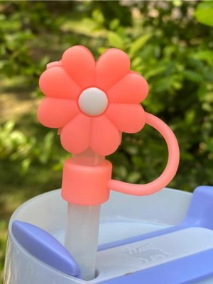 Stanley 1 Adet Renkli 10 mm Için Pipet Tıpası Çiçekli Pipet Kapağı Quencher Pipet Tıpası 40 Oz ve 30 Oz Uyumlu