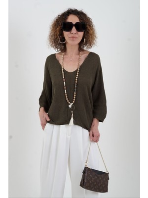 Haki Pike Örgü Triko