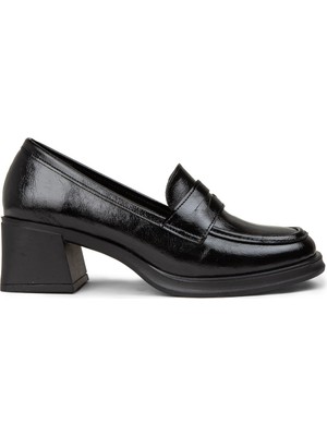 Deery Kadın Rugan Siyah Günlük Topuklu Ayakkabı - K1453ZSYHC01