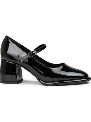 Deery Kadın Rugan Siyah Topuklu Günlük Ayakkabı - K1001ZSYHC03