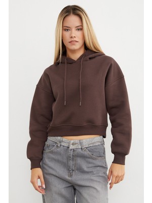 3 Iplik Basic Kapüşonlu Sweatshirt