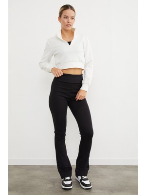 Beli Katlamalı Flare Pantolon