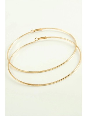 Ezme Çizgili Metal Halka Küpe 8-9-10 cm