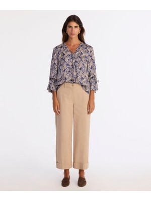 Regular V Yaka Uzun Kol Bluz