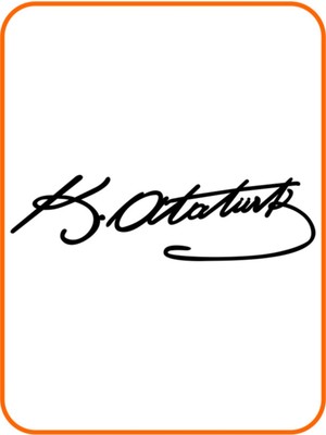 Çınarrium Atatürk Imza Oto Özel Yeni Sticker Siyah 33*10 cm