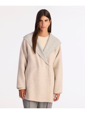 Geniş Şal Yaka Uzun Kol Palto