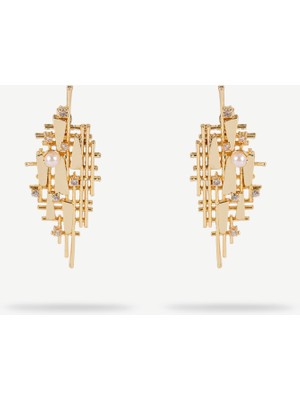 Cam Taş Detaylı Küpe