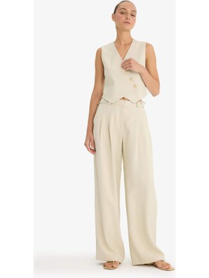 DeFacto Wide Leg Geniş Paça Uzun Boy Tencel Pantolon F9864AX25AU