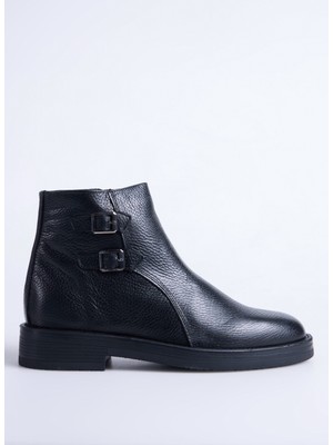 Fabrika Deri Siyah Erkek Bot Hugo-Egart