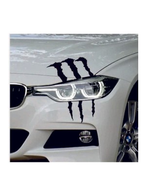 Çınarrium Canavar Pençe Izi Uzun Siyah Oto Özel Yeni Sticker 40*20 cm