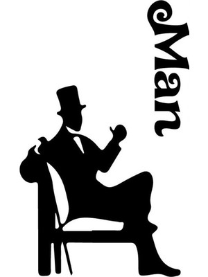 Çınarrium Man Tuvalet-Wc Kapı Duvar Dekor Sticker 36 x 60 cm