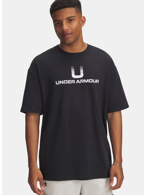 Under Armour 6005150-001-UA Hwt U Logo Ss Siyah Bisiklet Yaka Normal Baskılı Erkek T-Shirt