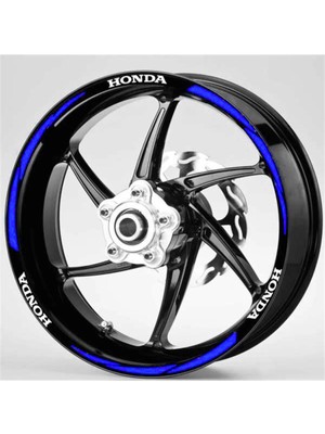 Yeni Özel  Motosiklet Jant Şeridi Honda Mavi Sağ-Sol/ön-Arka