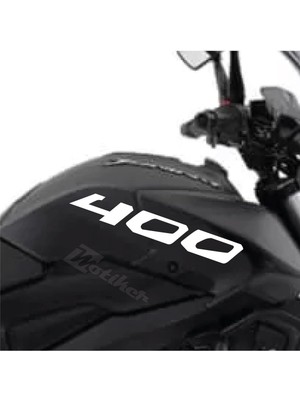 Çınarrium Bajaj Dominar Beyaz 400 Yazı Sticker Etiket Modeli