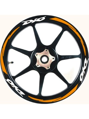 Yeni Özel  Motosiklet Jant Şeridi Dio Uyumlu Beyaz-Turuncu Sağ-Sol/ön-Arka