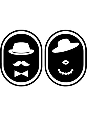 Çınarrium Bay Bayan Wc Kapısı Oto Özel Yeni Sticker Siyah 15 x 10 cm