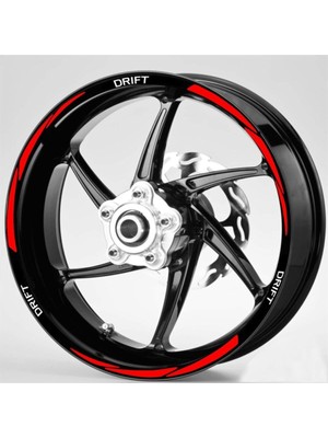 Yeni Özel  Motosiklet Jant Şeridi Mondial Beyaz Drift Uyumlu Yazılı 3 Parçalı Kırmızı Sağ-Sol/ön-Arka