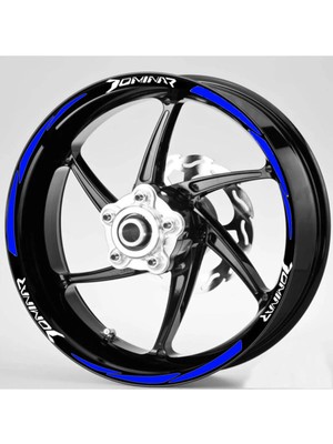 Yeni Özel  Motosiklet Jant Şeridi Dominar Beyaz-Mavi Sağ-Sol/ön-Arka