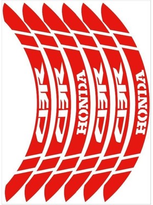 Yeni Özel  Motosiklet Jant Şeridi Reflektör Kırmızı Geniş Cbr Uyumlu Sağ-Sol/ön-Arka