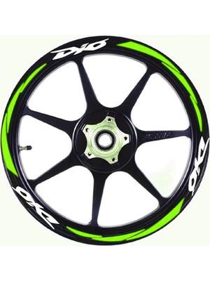 Yeni Özel  Motosiklet Jant Şeridi Dio Uyumlu Kırmızı-Fıstık Yeşili Reflektifli Sağ-Sol/ön-Arka