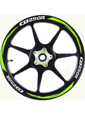 Yeni Özel  Motosiklet Jant Şeridi CB250R Uyumlu Beyaz-Fıstık Yeşili (Neon) Sağ-Sol/ön-Arka