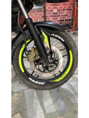 Yeni Özel  Motosiklet Jant Şeridi Pulsar Yeni Özel  Motosiklet Jant Şeridi Neon Yeşil Sağ-Sol/ön-Arka
