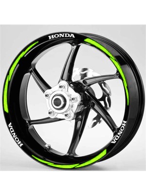Yeni Özel  Motosiklet Jant Şeridi Honda Yazılı Fıstık Yeşilireflektiflifosforlu Sağ-Sol/ön-Arka