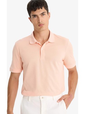 DeFacto %100 Pamuk Regular Fit Polo Yaka Kısa Kollu Basic Pike Kumaş Tişört C1293AX25SP