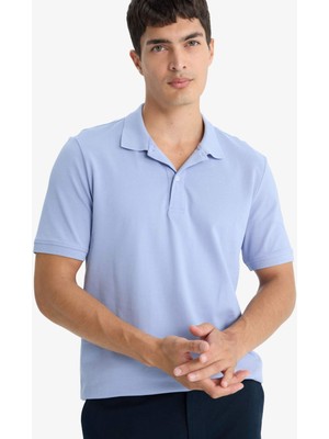 DeFacto %100 Pamuk Regular Fit Polo Yaka Kısa Kollu Basic Düz Pike Kumaş Tişört C1293AX25SP