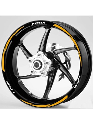 Yeni Özel  Motosiklet Jant Şeridi Nmax Turuncu Sağ-Sol/ön-Arka