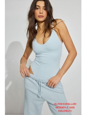 Bebe Mavisi Askılı Kadın Bodysuit MG2542