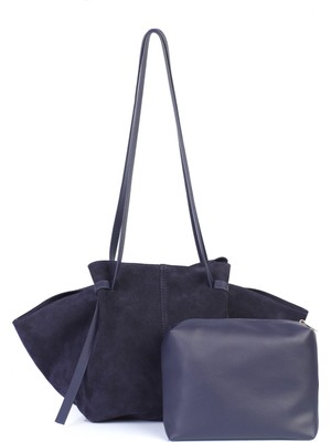 Ange Geniş Hacimli Deri Süet Omuz Çantası