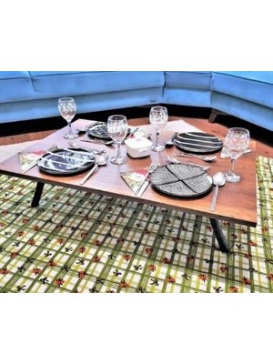 Nifiart Katlanır Yer Sofrası Hamur Açma Sunum Masası Ceviz 60X90 cm