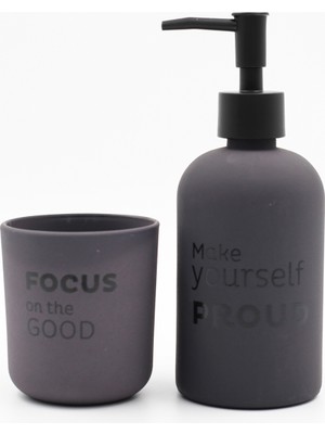 Rakle Serenity Sıvı Sabunluk ve Diş Fırçalık Seti Füme