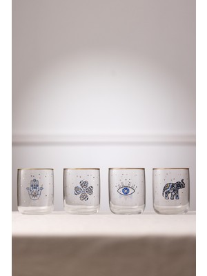 Rakle Lucky Charm 4'lü Kahve Yanı Bardağı Seti 280 cc